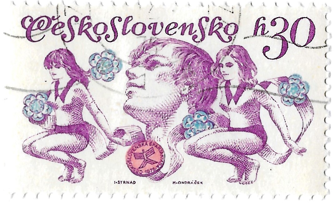 Youth exercises Czechoslovakia stamp