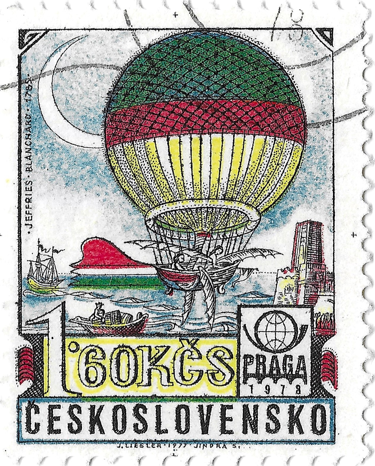 Jeffries and Blanchard balloon stamp
