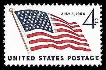 US Scott # 1132, 1959 49 Star Flag Issue, 4 Cent Stamp, MNH from https://www.hipstamp.com/