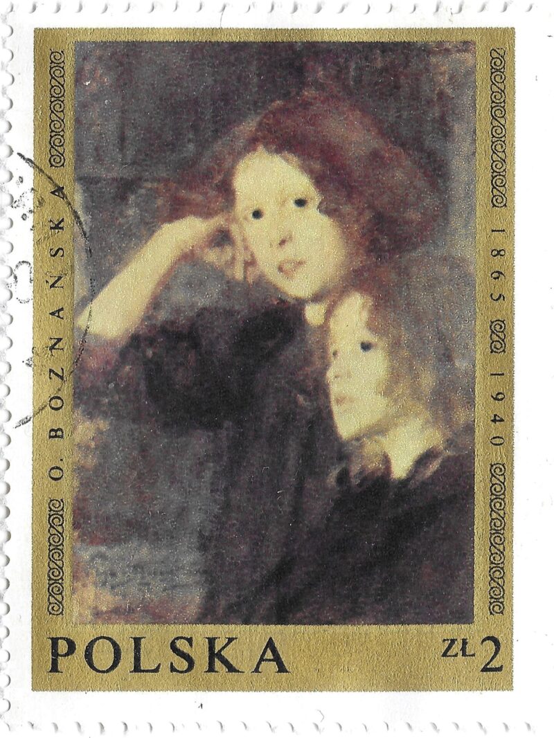 The painting Two Girls by Olga Boznańska from 1896 on a Polish postage stamp