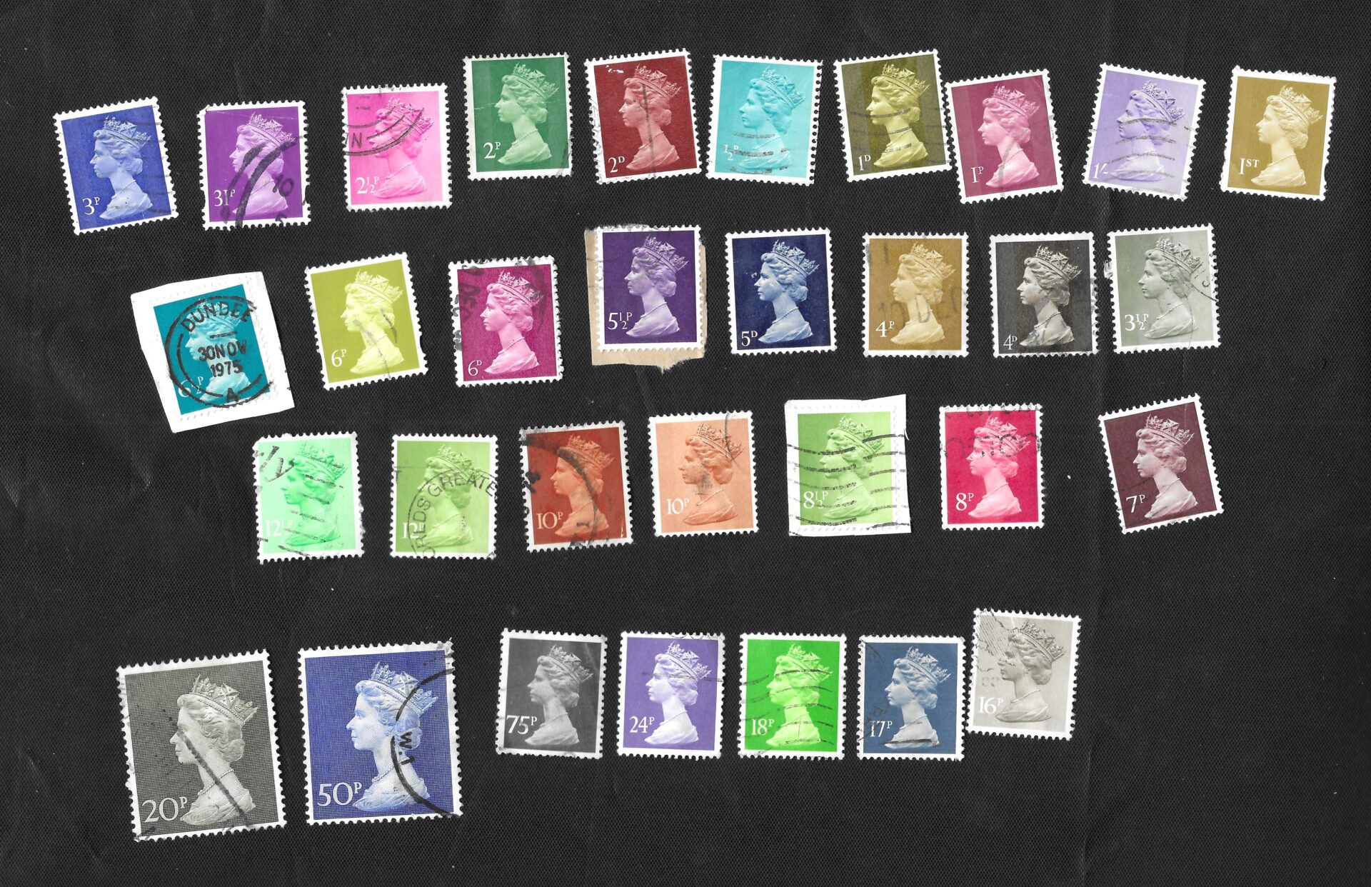 A set of Machin stamps